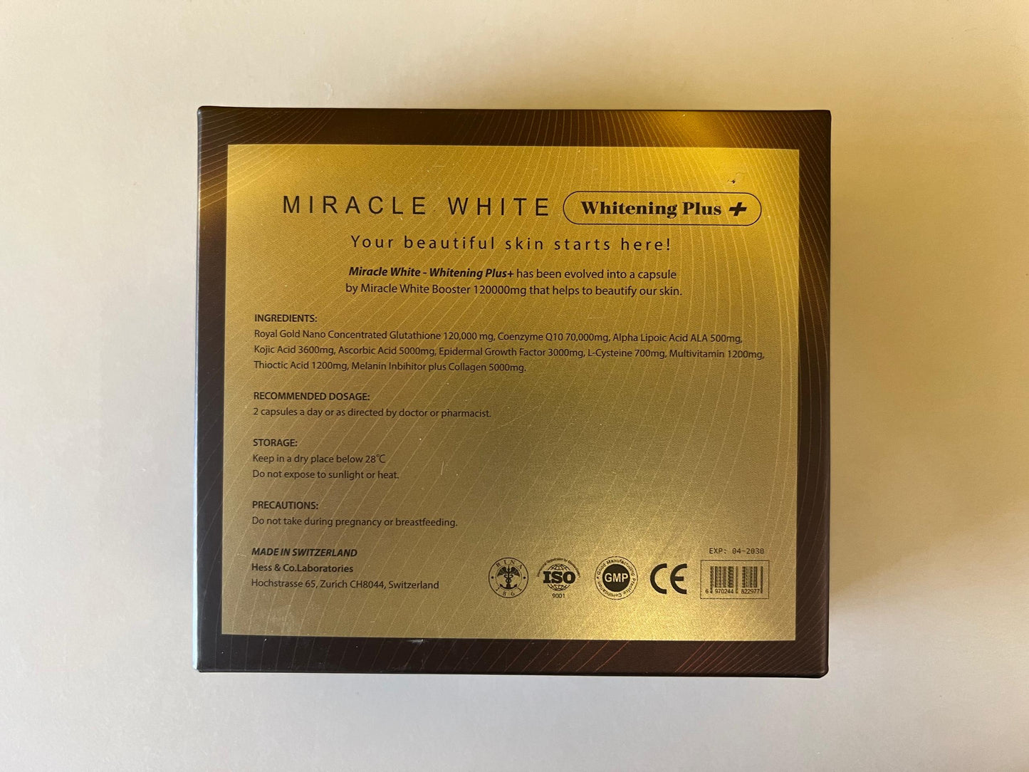 Miracle White Royal Gold Nano Concentrated Glutathione 120000mg